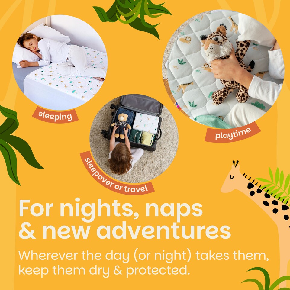 image 1 of Lynmark® Toddler Potty Training Bed Pads with Tucks, Absorbs Up to 1200ml, 90x85cm (Tucks 85x45cm) Explorer | White | Explorer | 1