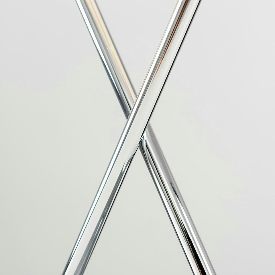 image 1 of ValueLights Pair Of Contemporary Polished Chrome Table Lamps With White Rectangular Shades