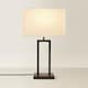 image 4 of ValueLights Gloria Black Double Stem Metal Table Lamp with Rectangular Lamp Shade | Black