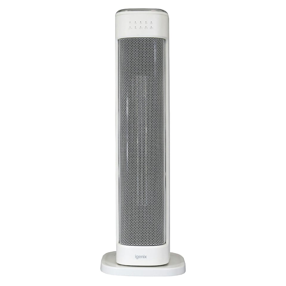 image 1 of Igenix IGHT020DW Oscillating Tower Heater with 3 Heat Modes, White
