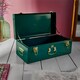 image 3 of BTFY Teal Stainless Steel Storage Trunk with Gold Hardware