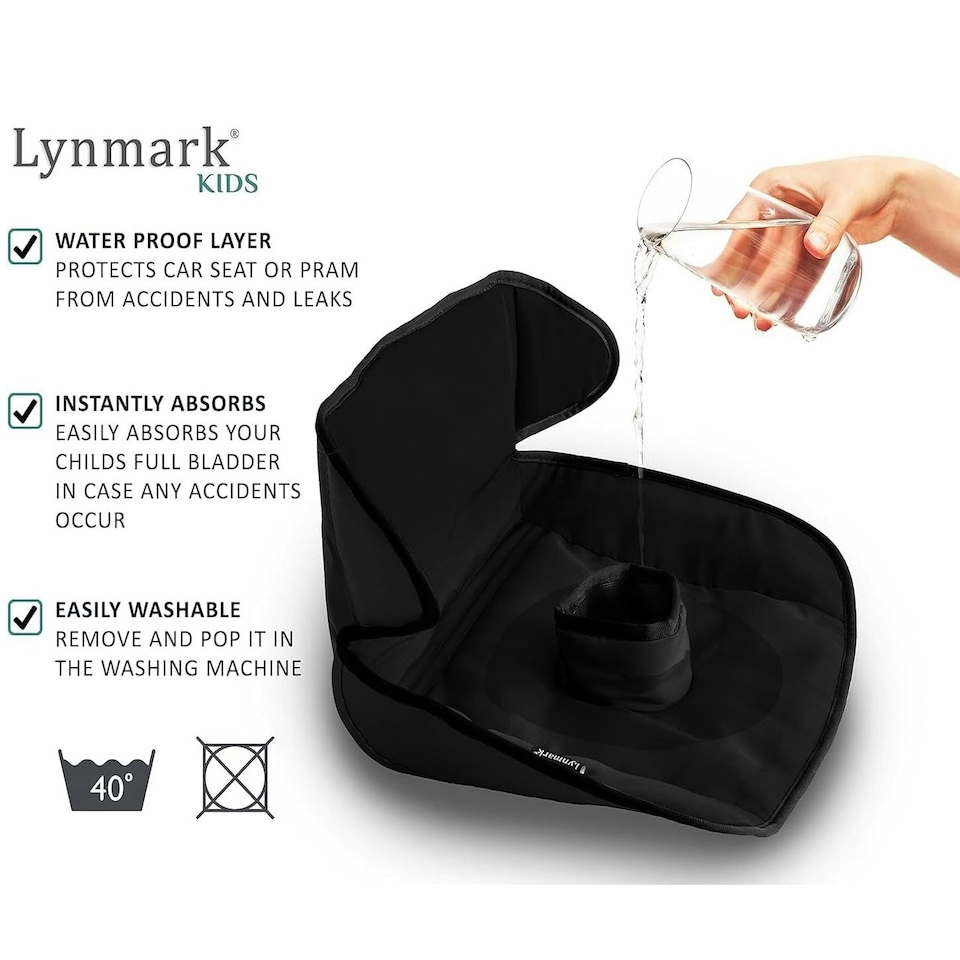 image 1 of Lynmark® Potty Training Car Seat Protector Cover for Spills, Nappy Leaks, and Accidents Black | 1 pack