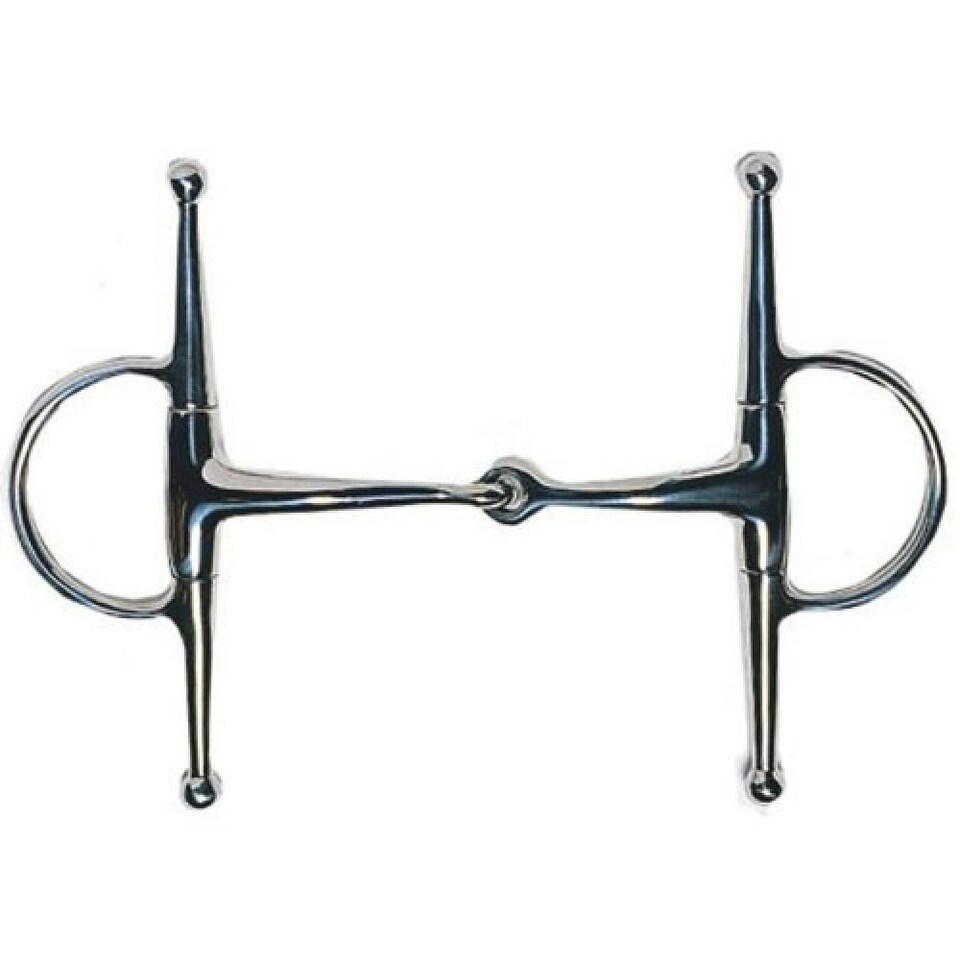 Korsteel Stainless Steel Jointed Full Cheek Snaffle Bit II - Silver - 5.5in