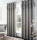 image 1 of Catherine Lansfield Flamenco Fully Lined Eyelet Curtains Silver | Silver | 90x90"