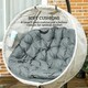 image 8 of Outsunny Hanging Egg Chair Outdoor Indoor Swing Chair, Folding Basket Brown