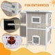 image 4 of PawHut Outdoor Wooden Cat House w/ Removable Bottom, Escape Doors, for 1-2 Cats