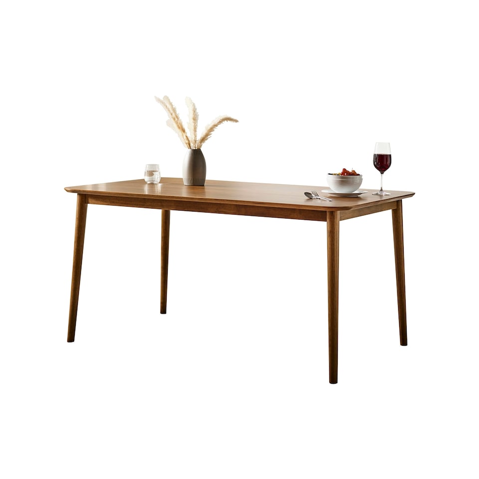 image 1 of Furniturebox Lynton Large Walnut Effect Solid Wood Dining Table