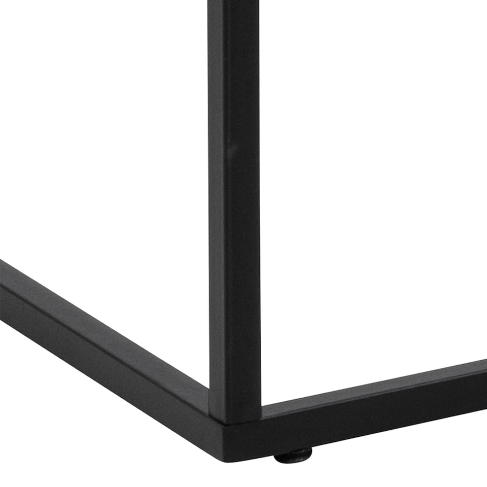 image 1 of Barossa Coffee Table with White Marble Carrara Top & Black Steel Base 110x55x45cm