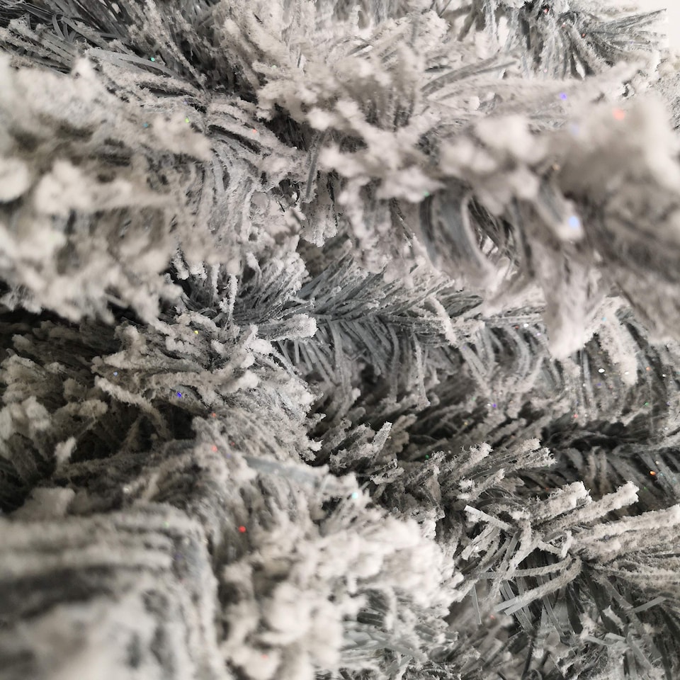 image 1 of Kaemingk 8ft (240cm) Flocked Snowy Imperial Pine Hinged Christmas Trees