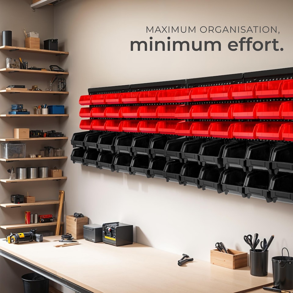 image 1 of Shelving Storage Boxes Small Parts Rack 12 Large 18 Medium Compartments | Black | black | 64 x 17,50 x 38 cm | 2