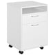 image 1 of HOMCOM Storage Cabinet w/ Drawer Open Shelf Metal Handles 4 Wheels