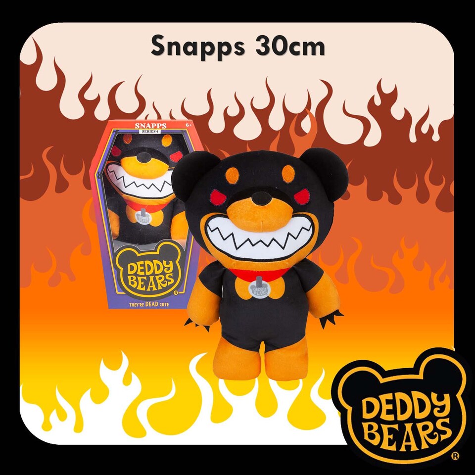 image 1 of PMS Deddy Bears Snapps Soft Toy 30cm x 12.8cm - Black Coffin Box