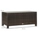 image 7 of Outsunny Garden Rattan Side Table,Wicker Coffee Desk, Glass Top, Mixed Brown | Brown