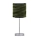 image 1 of First Choice Lighting Chrome Stick Table Lamp with Green Crushed Velvet Shade Chrome | Green