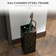 image 4 of HOMCOM Metal Umbrella Stand, Square Umbrella Basket with 4 Hooks Drip