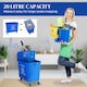 image 3 of HOMCOM 20L Compact Mop Bucket with Wringer on Wheels Black