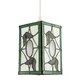 image 1 of Traditional Lantern Tiffany Pendant Lighting Shade with Butterflies Green