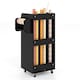 image 2 of COSTWAY Rolling Craft Storage Cart Utility Cart Black