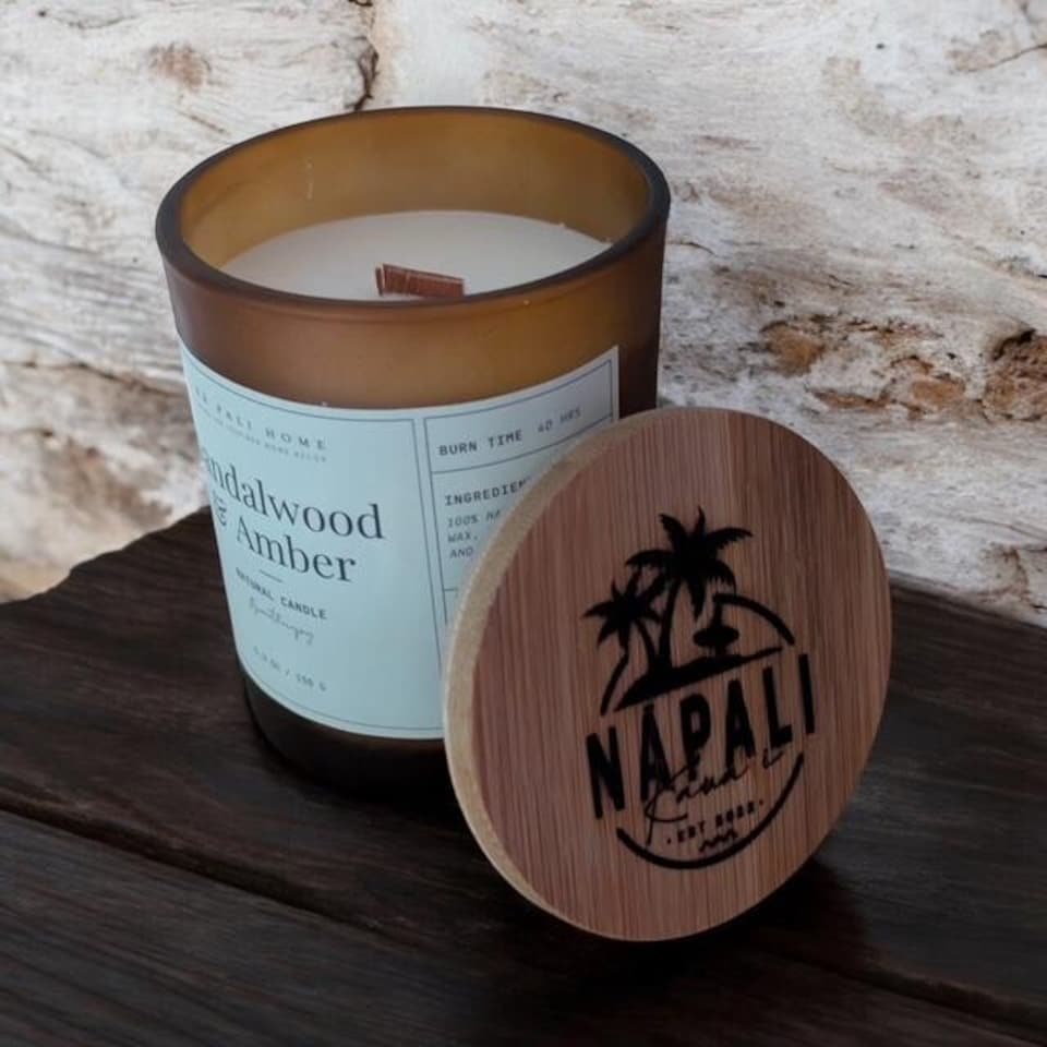 image 1 of NĀ PALI Handcrafted Candle | Aromatherapy | SANDALWOOD & AMBER Brown | One Size