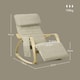 image 3 of HOMCOM Rocking Lounge Chair Recliner Relaxation Lounging Relaxing Seat with Adjustable Footrest, Side Pocket and Pillow, Khaki