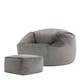 image 1 of icon Aurora Classic Velvet Bean Bag Chair & Pouffe Charcoal Grey Bean Bag Chair Grey