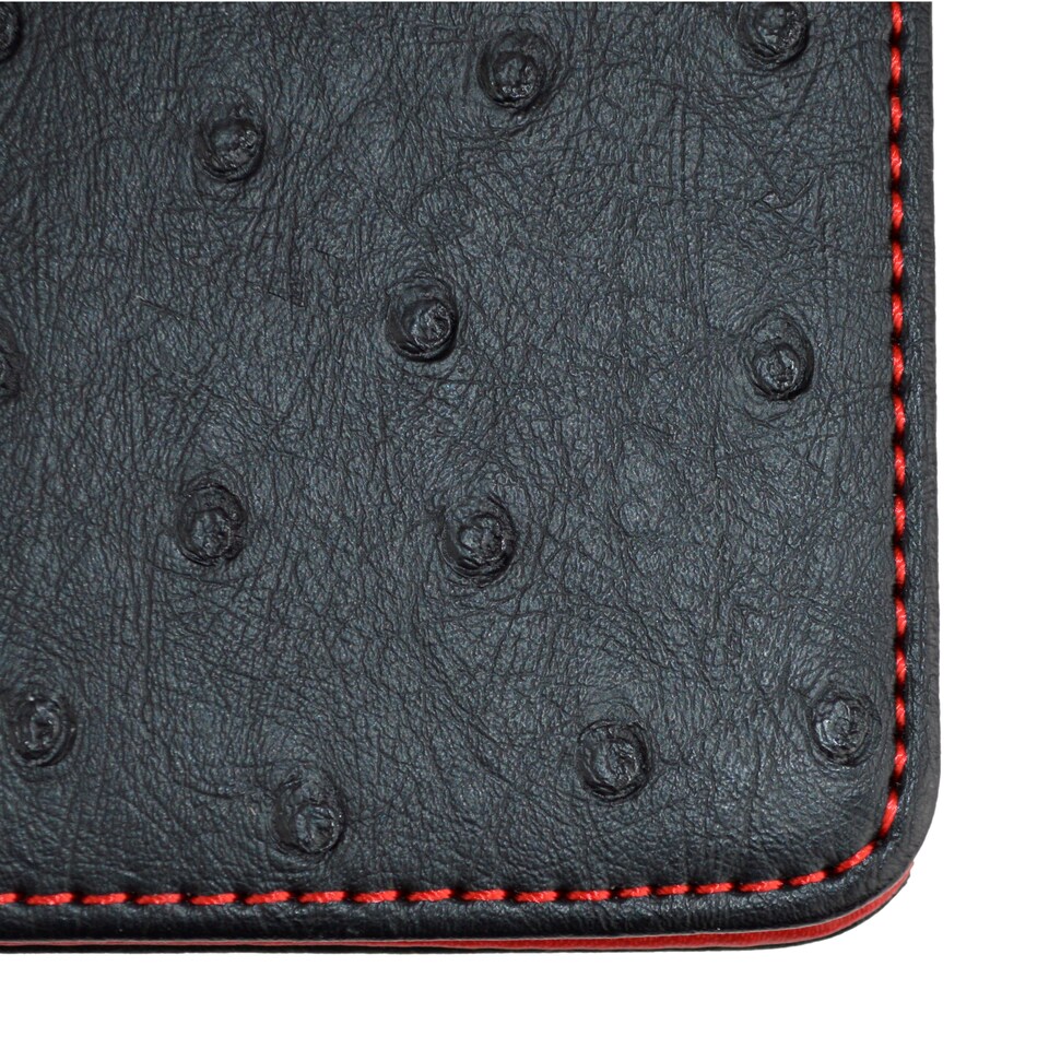 image 1 of Premium Ostrich Golf Scorecard Holder - Black / Red