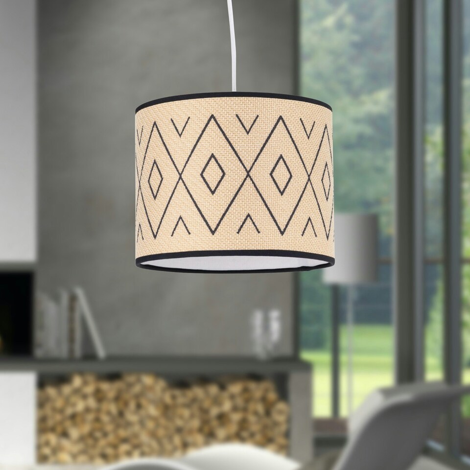 image 1 of Aztec - 25cm Natural Pendant Shade Brown
