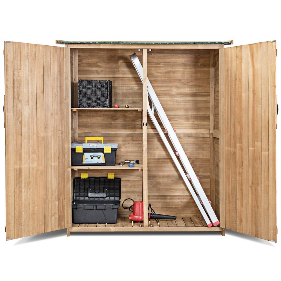 image 1 of COSTWAY 140 x 50 x 161CM Waterproof Outdoor Storage Shed
