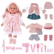 image 1 of Baby Doll Dress-Up Set with Clothes and Hair Accessories – 36cm Soft Body Doll