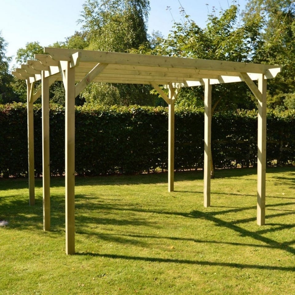 image 1 of Garden Pergola 6 Posts - Wood - L240 x W780 x H270 cm - Light Green