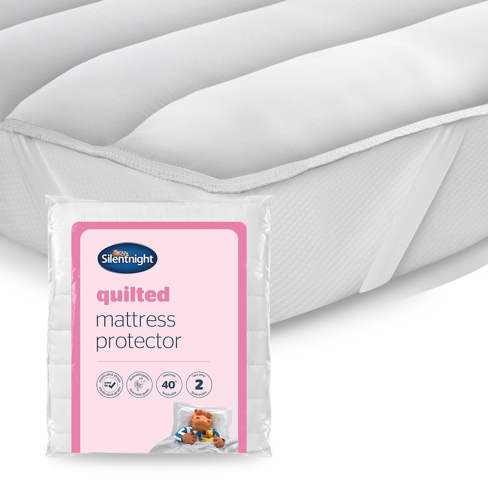 image 1 of Silentnight Quilted Mattress Protector | White | Super King