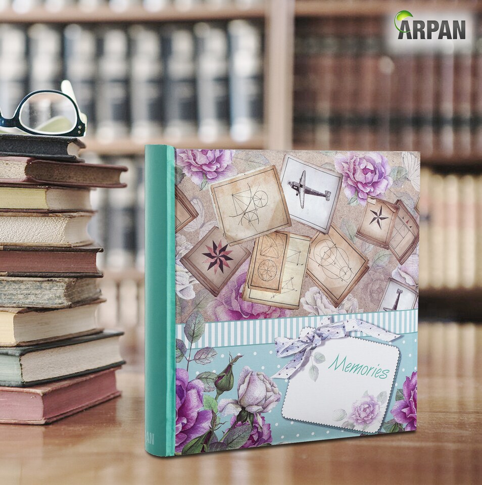 image 1 of ARPAN Large Slip In Memo Photo Album for 200 Photos 6x4" (10x15cm) – Picture Album with Memo Writing Space, Index Pages & CD/DVD Pocket – Memory Book for Family, Wedding & Travel Photos
