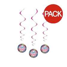 Unique Party Wild Animal Print Birthday Hanging Decoration (Pack of 3) - Multicoloured - One Size