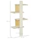 image 4 of PawHut Cat Wall Furniture 4-Layer Wall Mounted Shelf with Cushions Oak Tone
