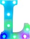 image 1 of Battery Operated RGB Letter   With Remote Control Letter L