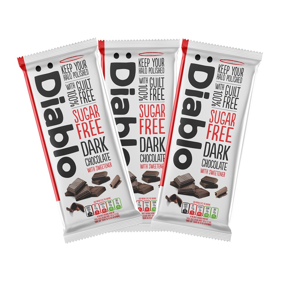 Diablo Sugar Free Dark Chocolate Bar 85g 3 Pack
