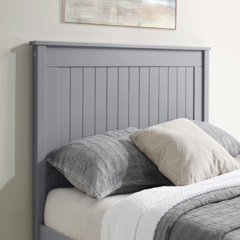 image 1 of 4ft6 Double Pure grey,wood,wooden low foot end board,solid panel bed frame.Shaker style