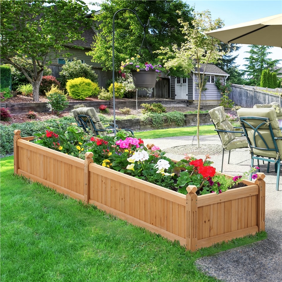 image 1 of Yaheetech Wooden Raised Garden Bed-221 cm L