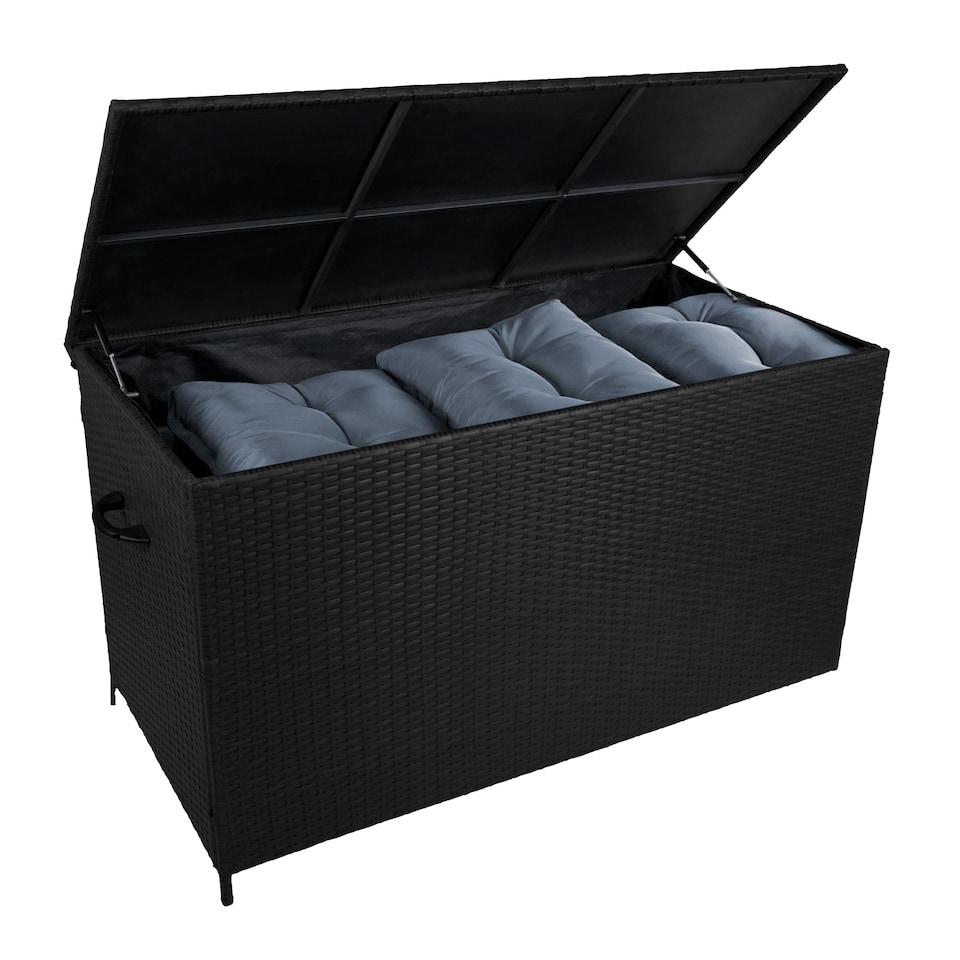 image 1 of Aluminium 4 Piece Sofa Set with Black Rattan Storage Box - White