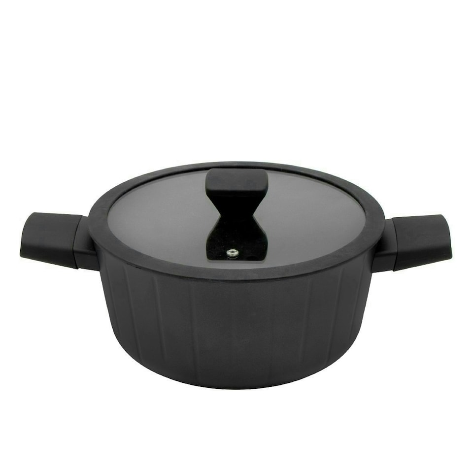 image 1 of Blackmoor 67299 Neuvo 24cm Stock Pot with Lid Black