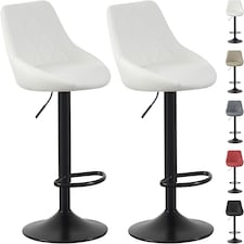 Set of 2 Height Adjustable Kitchen Bar Stool Breakfast Chairs with Footrest - Stanley