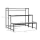 image 7 of Outsunny 3-Tier Metal Plant Stand, Modern Ladder Shelf for Garden, Black 