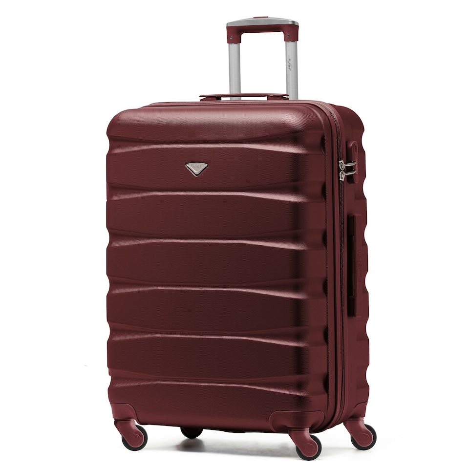 image 1 of Flight Knight 25" 4 Wheel ABS Hard Case Medium Suitcase 100+ Airlines Approved - easyJet, British Airways, Ryanair, Jet2, Emirates & Many More - Check-in | Purple | Burgundy | Medium