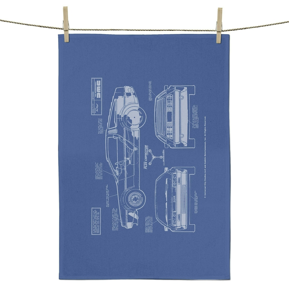 image 1 of Back To The Future Deloreon Schematic Tea Towel N/A