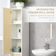 image 4 of kleankin Tall Bathroom Cabinet with Adjustable Shelves, 5-Tier Modern Freestanding Tallboy with Storage Cabinets, White