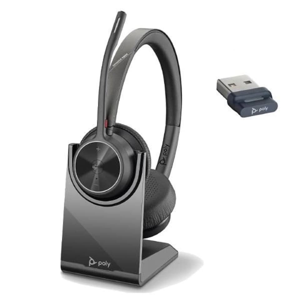 HP Poly Voyager 4320 Wireless USB-A Microsoft Teams Certified Headset with BT700 Dongle and Charging Stand N/A