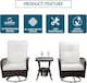 image 5 of 3 PCS Garden Furniture Set, Swivel Wicker Bistro Set with Ice Bucket Table, Upholstered Lounge Chair Set