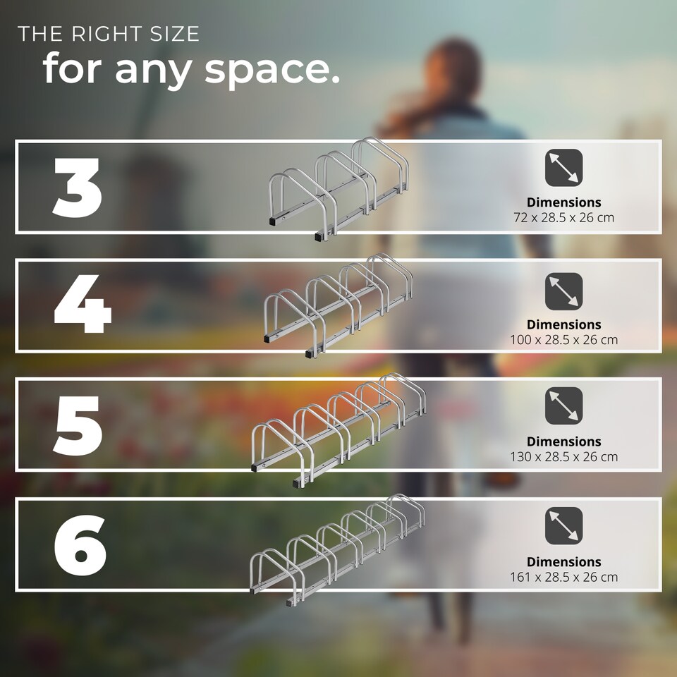 image 1 of Bicycle Rack Parkley -  floor or wall-mounted, coated steel, easy to install | Grey | silver | S | 1