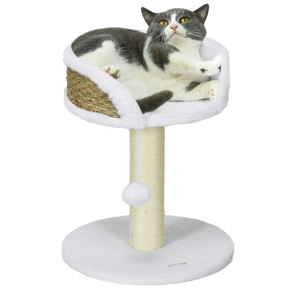 image 1 of PawHut Cat Tree Tower Activity Centre with Scratching Posts White