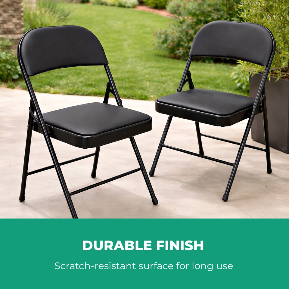 image 1 of Royalford Heavy Duty Folding Padded Chair, Pack of 2